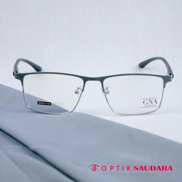 Optik Saudara - Frame Gna - Kacamata Pria Bahan Metal Model Kotak Kekinian F GNA F3158 C5 53