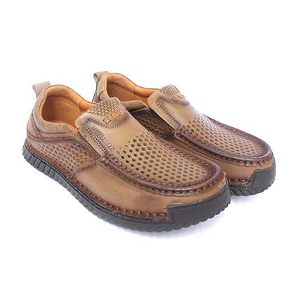 Rohde Men 5605 Sepatu Casual Pria Warna Khaki Dan Brown Original Kulit Asli