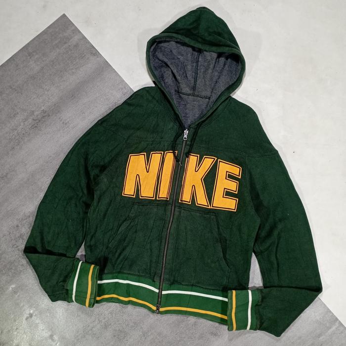 Jacket Hoodie zipper vtg 80's NIKE block reversible bekas preloved