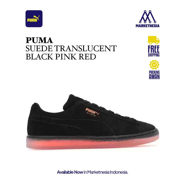 Puma Suede Translucent Black Pink Red 100% Original BNIB