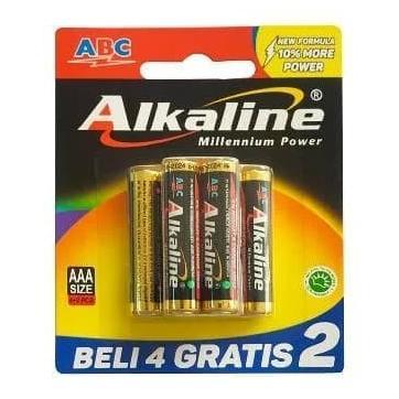 batre ABC Alkaline Original AAA / A3 isi 6 pcs / AAA battery batre remot batre jam dinding DLL