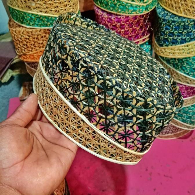 Kopiah Bambu / Songkok Bambu Anyam / Peci Anyaman Bambu