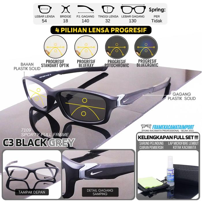 Frame Kacamata Progresif Pria Minus Plus Kualitas Optik