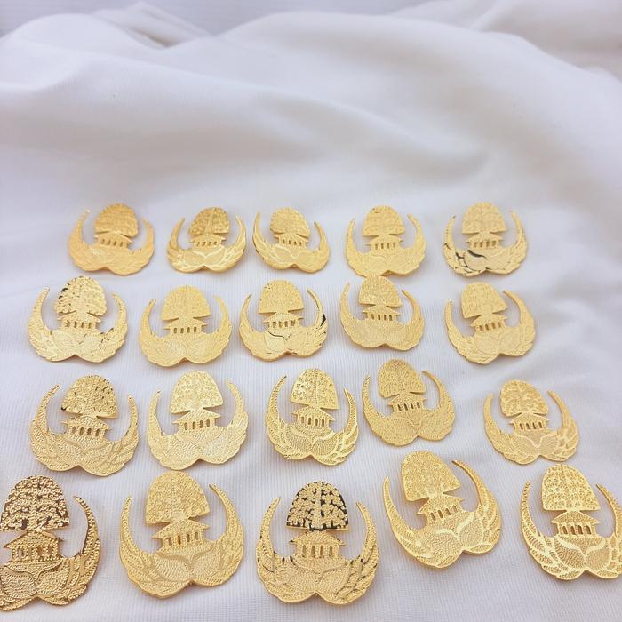 pin korpri pns kuningan asli sepuh emas gold lapis emas