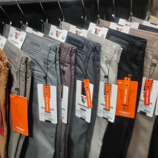 Big Size Celana Jeans Goviboss Chinos Slim Fit- Katun Twill Melar Original Best Seller
