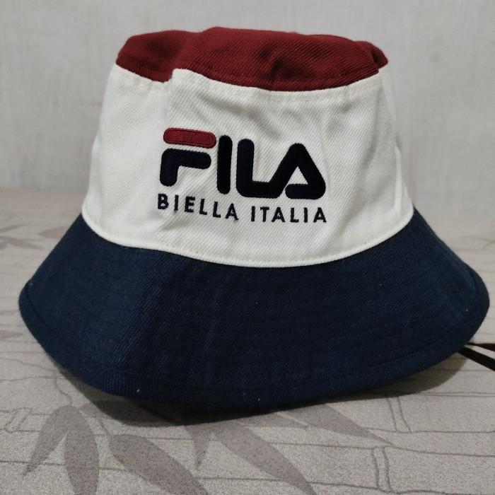 Topi Bucket Fila vintage 3 Tone Big Logo Bordir