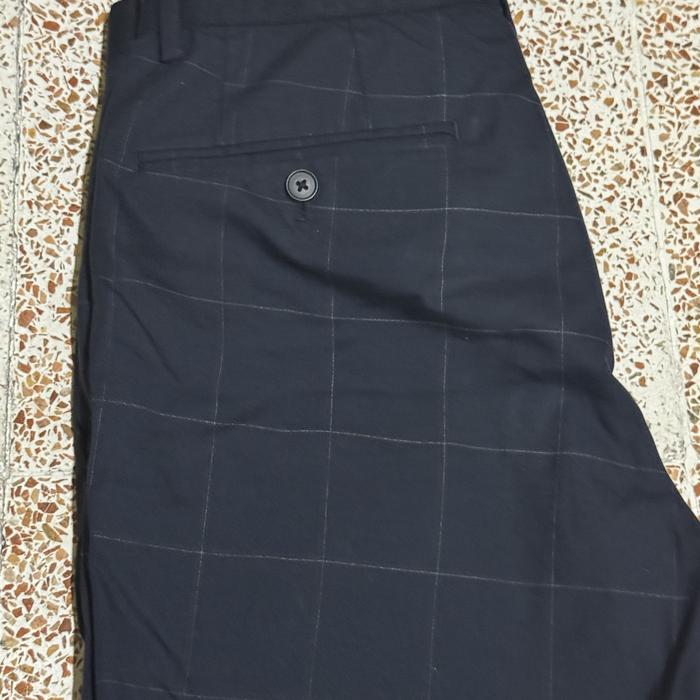 Uniqlo Easy Ankle Pants Navy Tartan