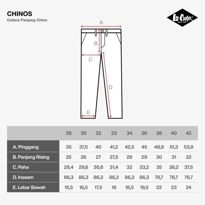 Lee Cooper Long Chino Logan Black Original Best Seller
