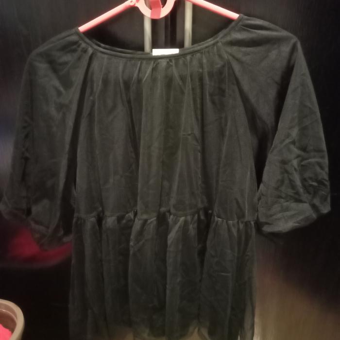 PL Atasan Blouse merk Hareiro warna Black lapis tile
