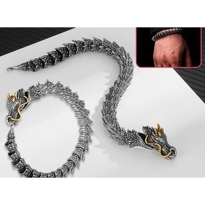 20cm Gelang Rantai Naga / Gelang Pria Naga / Gelang Rantai Kepala Naga / Gelang Rantai Tangan Naga P