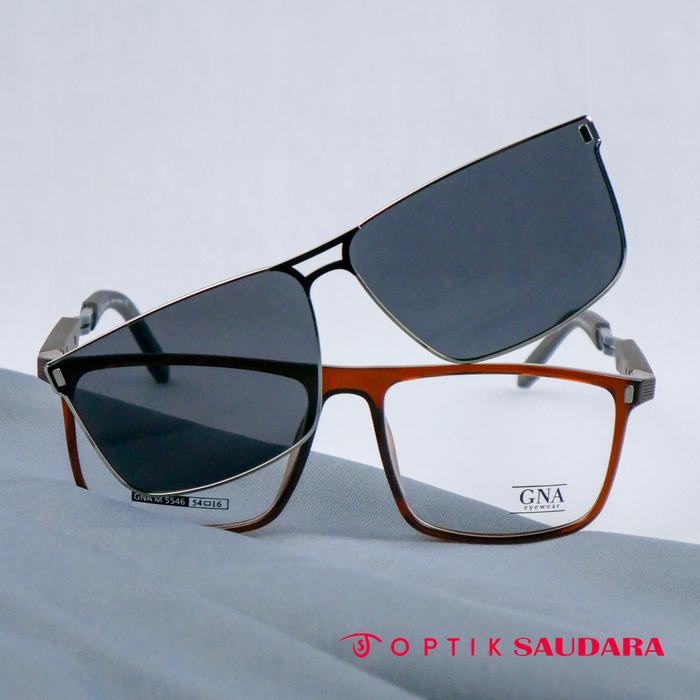 Optik Saudara - Frame Gna - Kacamata Pria Model Clip On Elegant Fashionable F GNA M5546 C3 54 CLIP O