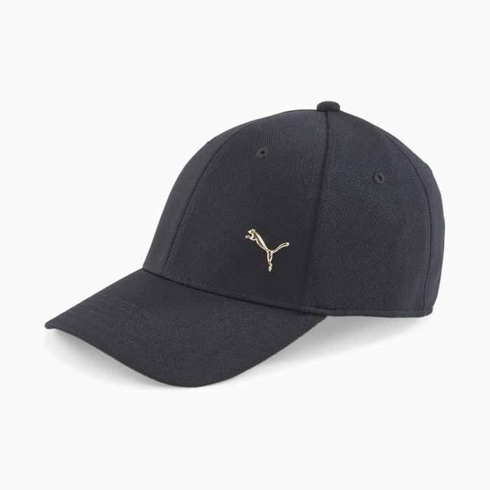 Puma Gold Metal Cat Cap Black Hitam Logo Emas 024158-01 Topi Original
