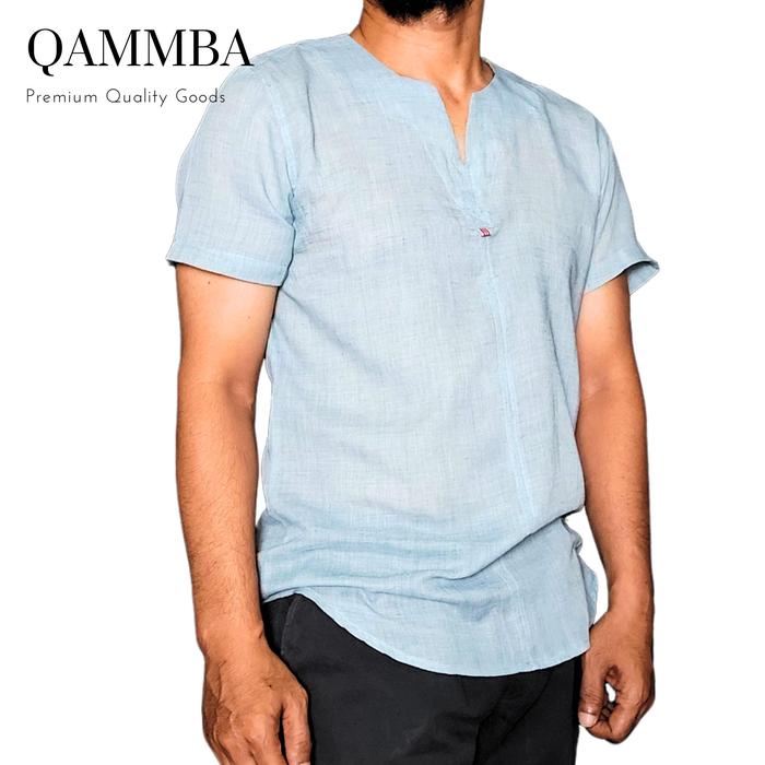 Ready Stok Kemeja Ringan Katun Solid Tipis Terawang Lengan Pendek Gaya Pria Men`s Shirt Pakaian Casu