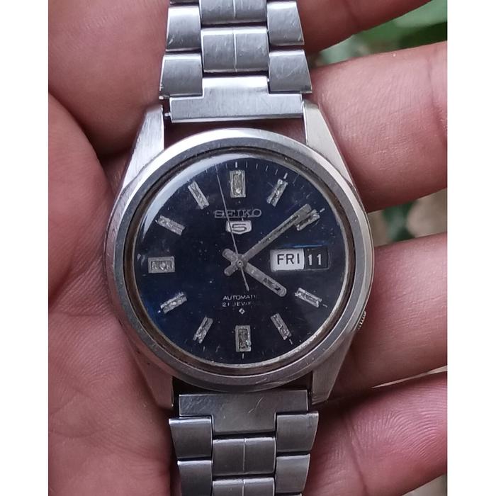 Jam Tangan SEIKO 5 Automatic 6119 Vintage Blue Dial Rantai Panjang