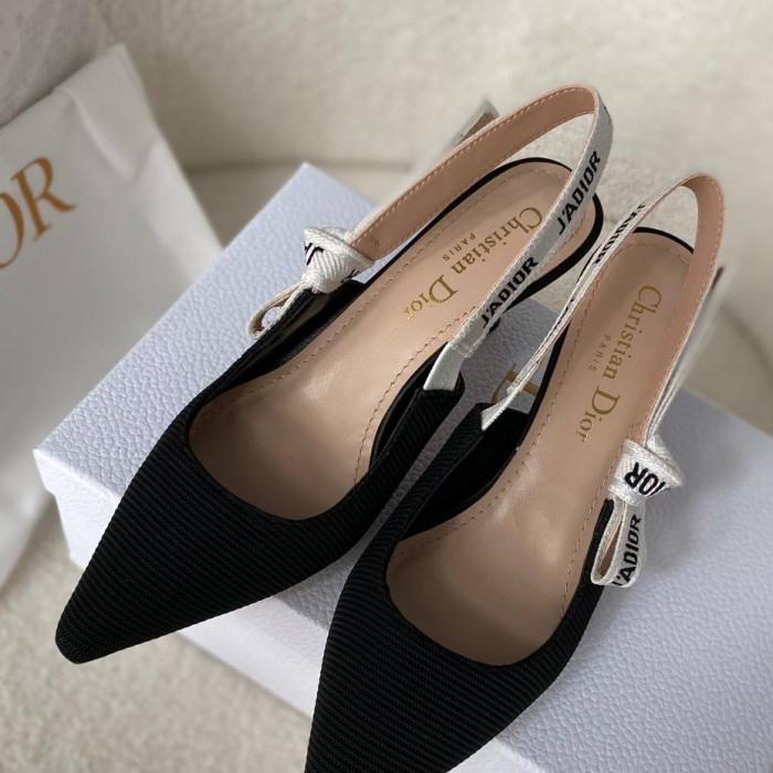 Dior Slingback Pump Heels Black Fabric