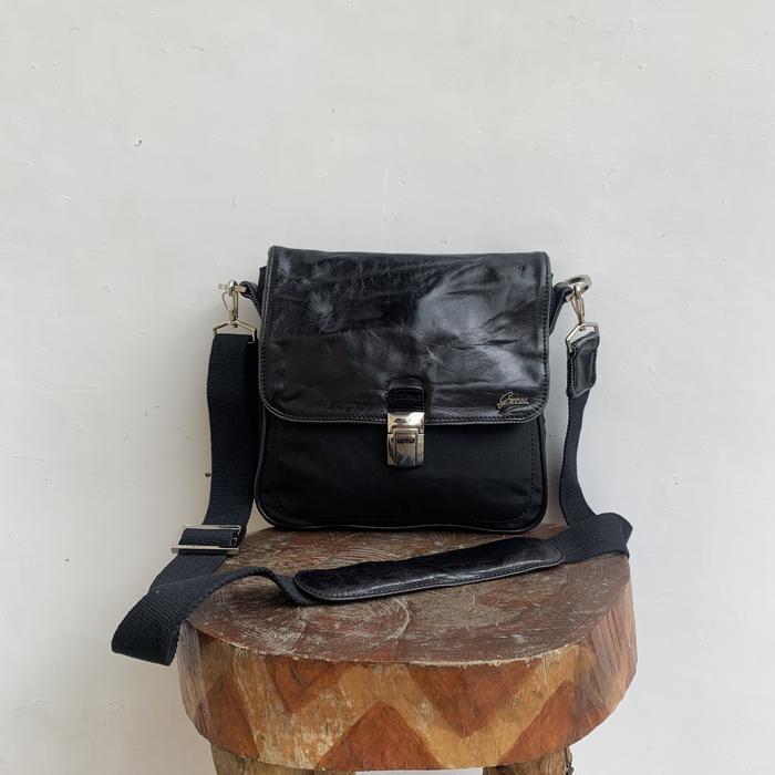 Guess Leather Mix Nylon Sling Bag