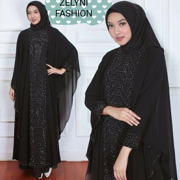 Ready Stok Abaya Turkey Turki Gamis Arab Hitam Kaftan Kalong Mewah Impor Gratis "