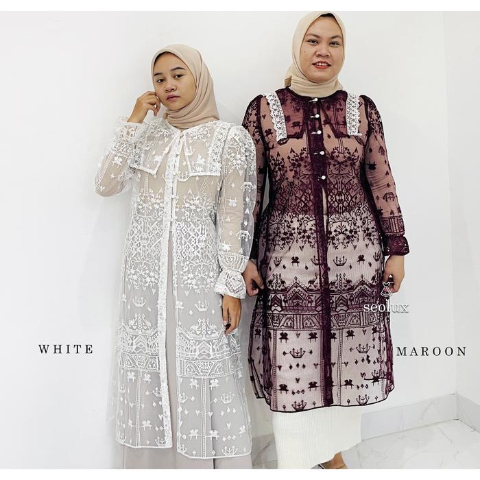 SEOLA - CD88 - Zahra Outer | Outer Top Raya Collection Tile Brukat Atasan Baju Pesta Muslim