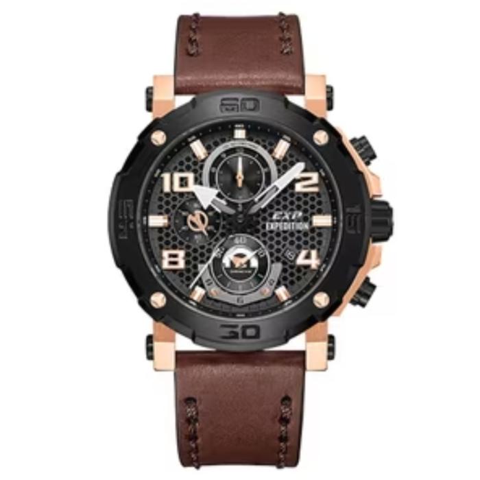Jam Tangan Expedition Pria Original E6769 Black Rosegold ORIGINAL 100%
