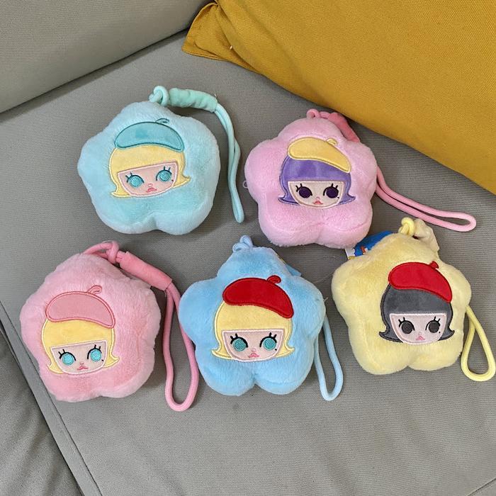 Dompet Koin Earphone Headset Karakter Molly Kuning Pink Hijau Biru Gantungan Keychain Keyring Charm 