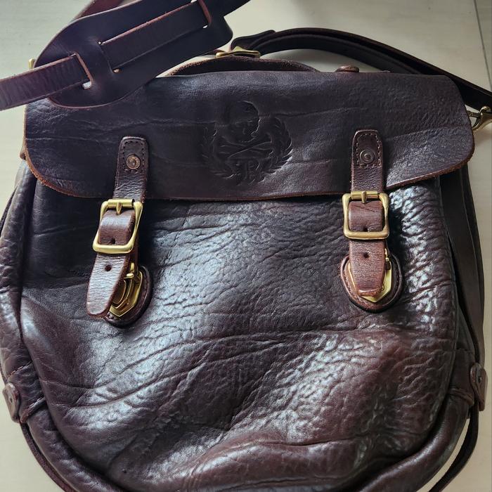 Double RL Leather Messenger Bag