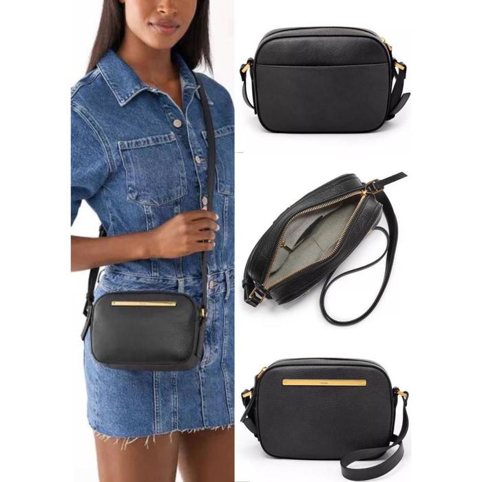tas wanita fossil liza camera bag black jb