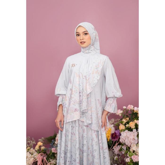 Ready Stok Klamby Gardenia Blouse Ashy Blue