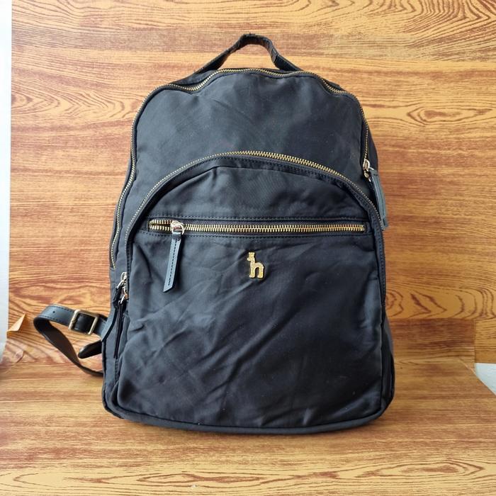 TAS RANSEL HAZZYS WANITA NYLON SECOND BRANDED IMPORT HITAM