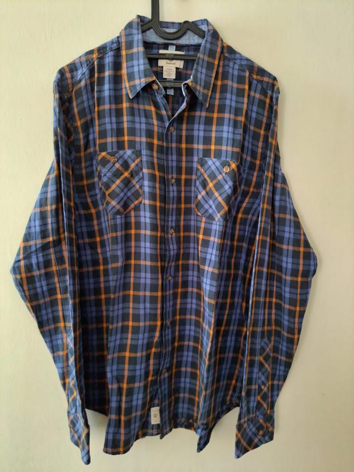 Timberland Shirt / Kemeja Kotak - Kotak Pria size M Regular Fit Original Preloved (65)