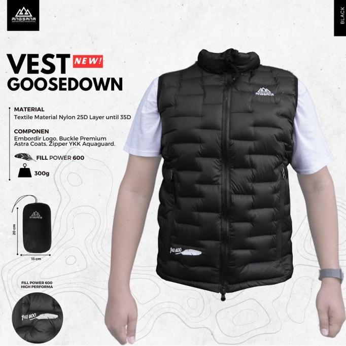 Rompi Bulu Angsa Basic Goose Down Vest Original Best Seller