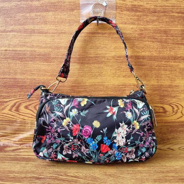 TAS SHOULDER WANITA NYLON FLOWER SECOND IMPORT / TAS KETEK WANITA IMPORT