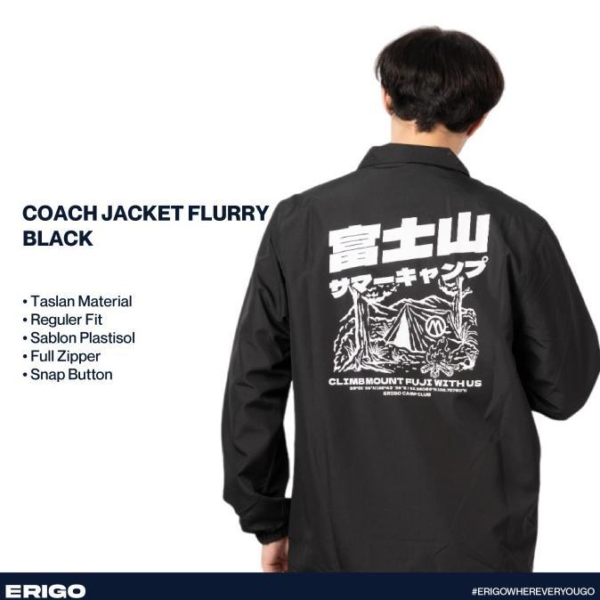 Erigo Coach Jacket Flurry Coach Black Unisex Original Best Seller