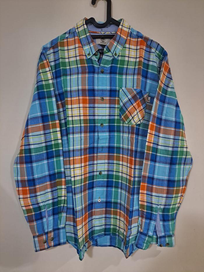 Timberland Shirt / Kemeja Kotak - Kotak Pria size L Slim Fit Original Preloved (59)