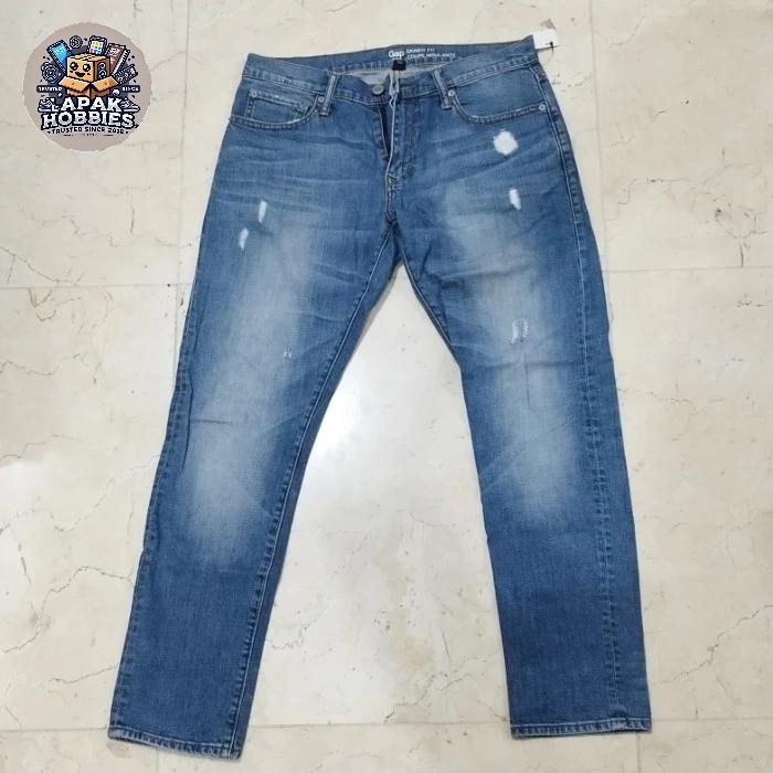 Celana Jeans Ripped GAP Skinny Fit Size 32 x 30 Original Second Like New Man