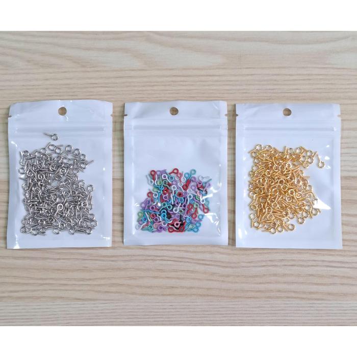 Paku Ulir WARNA WARNI MIX Gantungan Kunci Skrup 10mm 144pcs