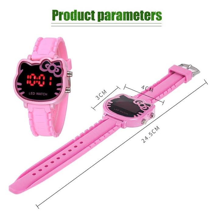 (Arroplus) Jam Tangan Hello Kitty Led Anak Perempuan Jam Tangan Anak Fashion Led Watch Karakter Hell