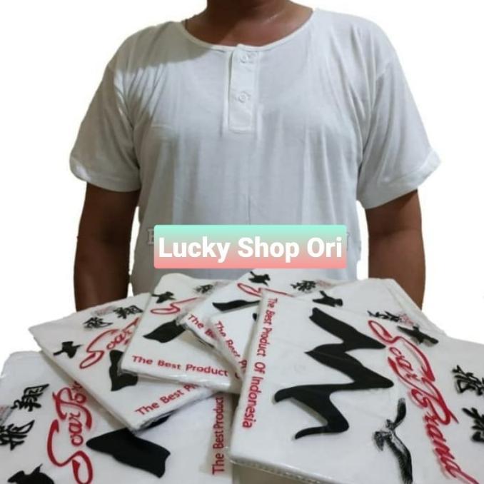 Kaos Oblong Pria Swan Kancing | Kaos Dalam Soar Berkancing Klep