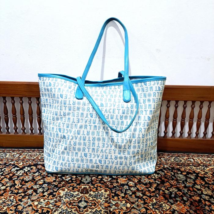 tas tote bag tnf warna putih biru