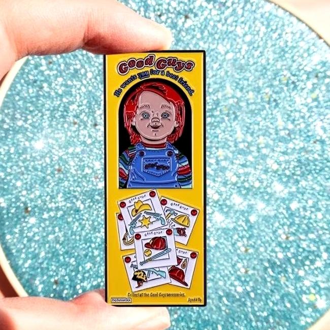 enamel pin chucky child's play 2 good guy doll film