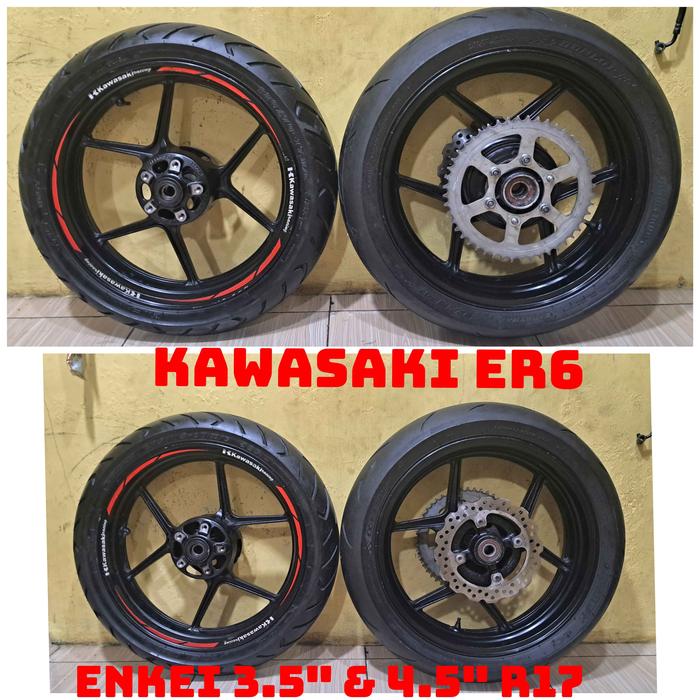 Velg depan belakang kawasaki er 6 original copotan limbah moge