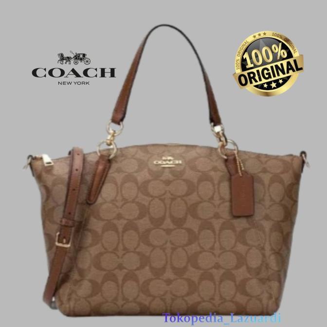 Tas Wanita Coach Small Kelsey Signature Khaki ORIGINAL terlaris