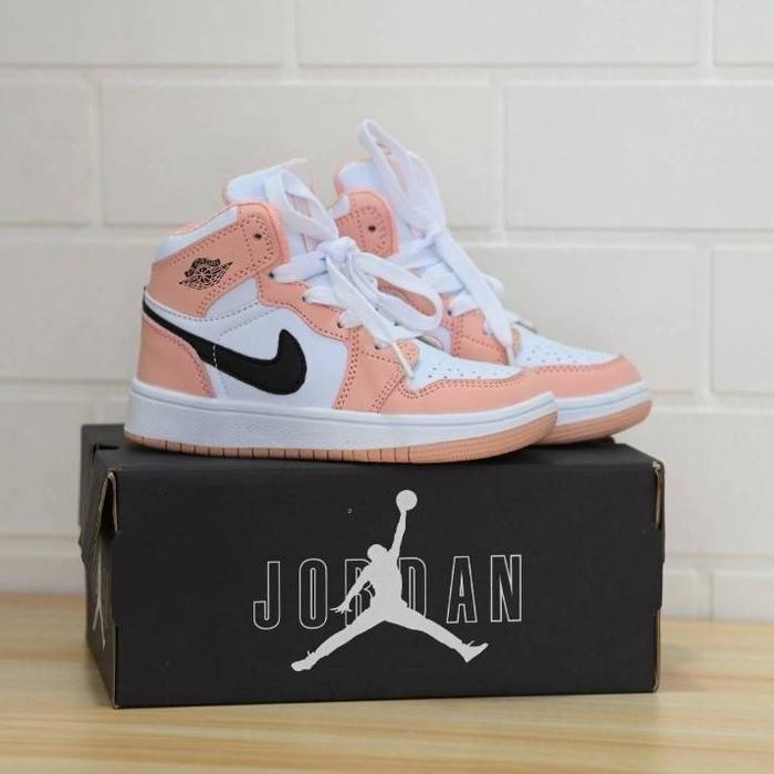 SEPATU KIDS NIKE AJ 1 HIGH PEACH WHITE ORIGINAL VIETNAM BNIB