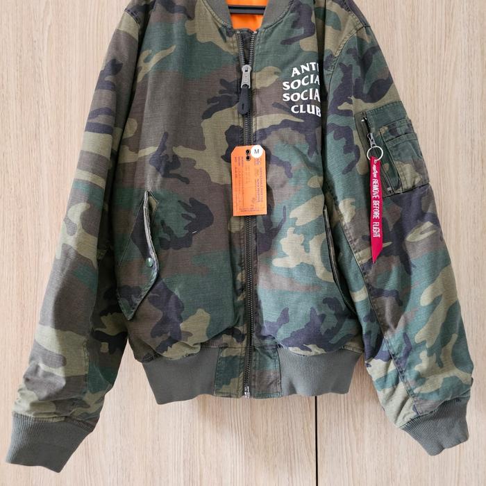 Anti Social Social Club x Alpha Industries Jacket Bomber Camo Reversible Orange