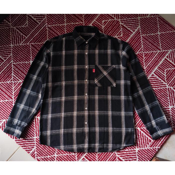 Kemeja Shirt Baju Fundamentalist Korea Kotak Kotak Flannel Single Pocket not Skena Outer Outerwear V