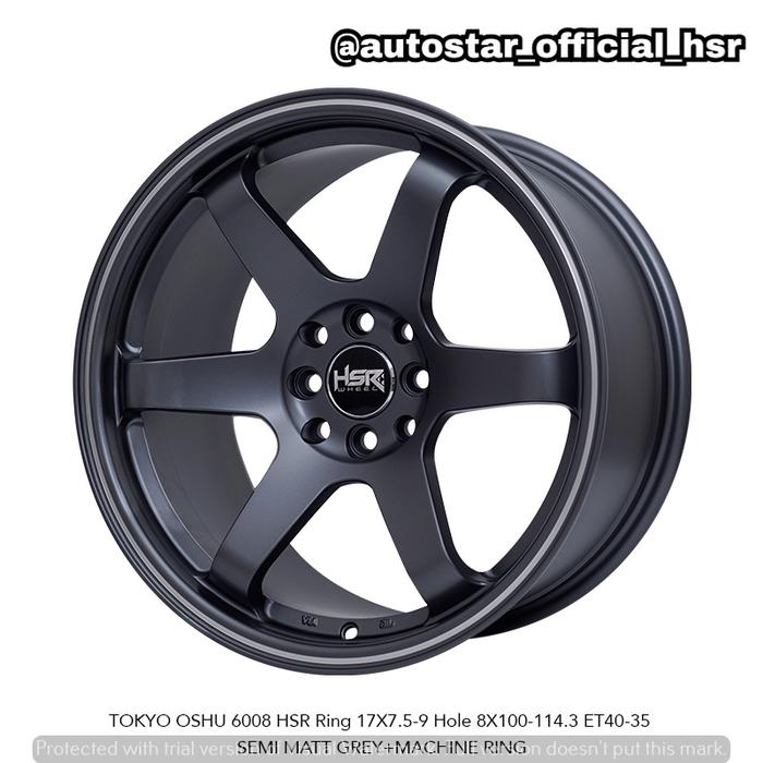 velg hsr tokyo onshu R17 pcd 4x1000-4x114,3 grey lips pass buat mobil vios,city,avega,mazda 2,yaris,