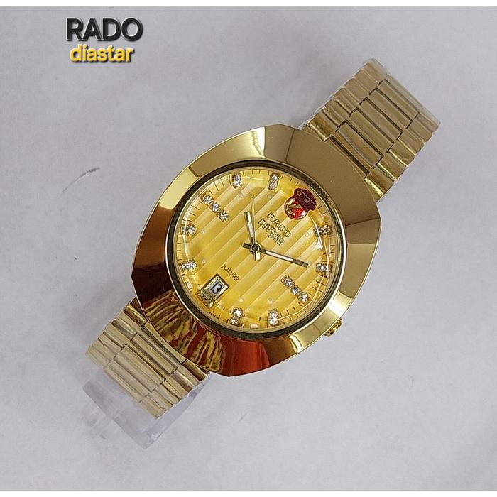 Jam Tangan Pria Wanita Unisex Analog Stainless Steel Rado Diastar Tanggal Aktif On Mewah Elegan Grad