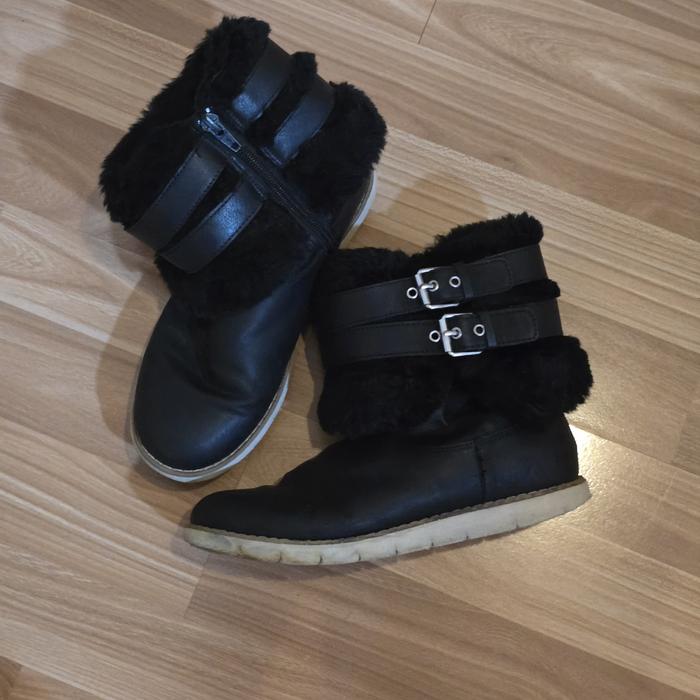 Zara kids ankle boots faux fur