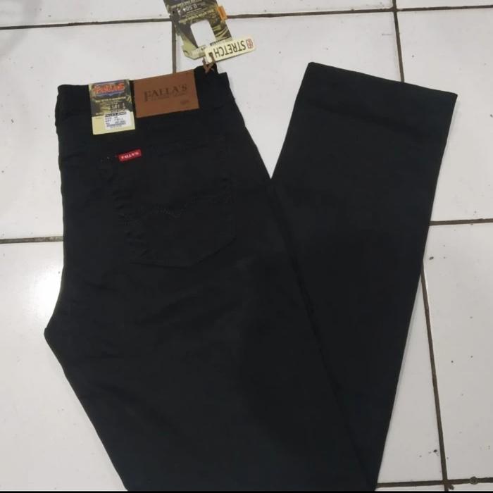 celana kanvas katun bahan stretch warna cream Fallas original 28-38