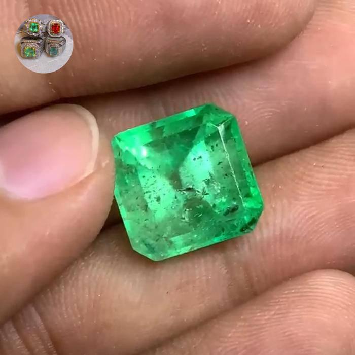 Zamrud Colombia 9,60 Carat Sertifikat GRI LAB