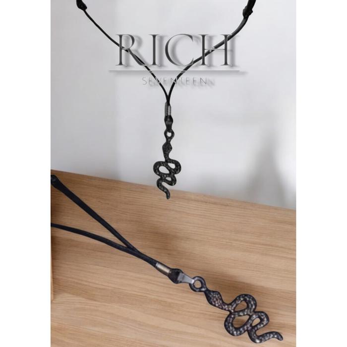 Kalung Titanium Pria Kalung Pria Titanium Kalung Ular Hitam
